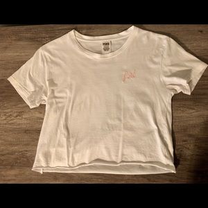 White Victoria Secret long crop top.Size-S.(EUC)🎀